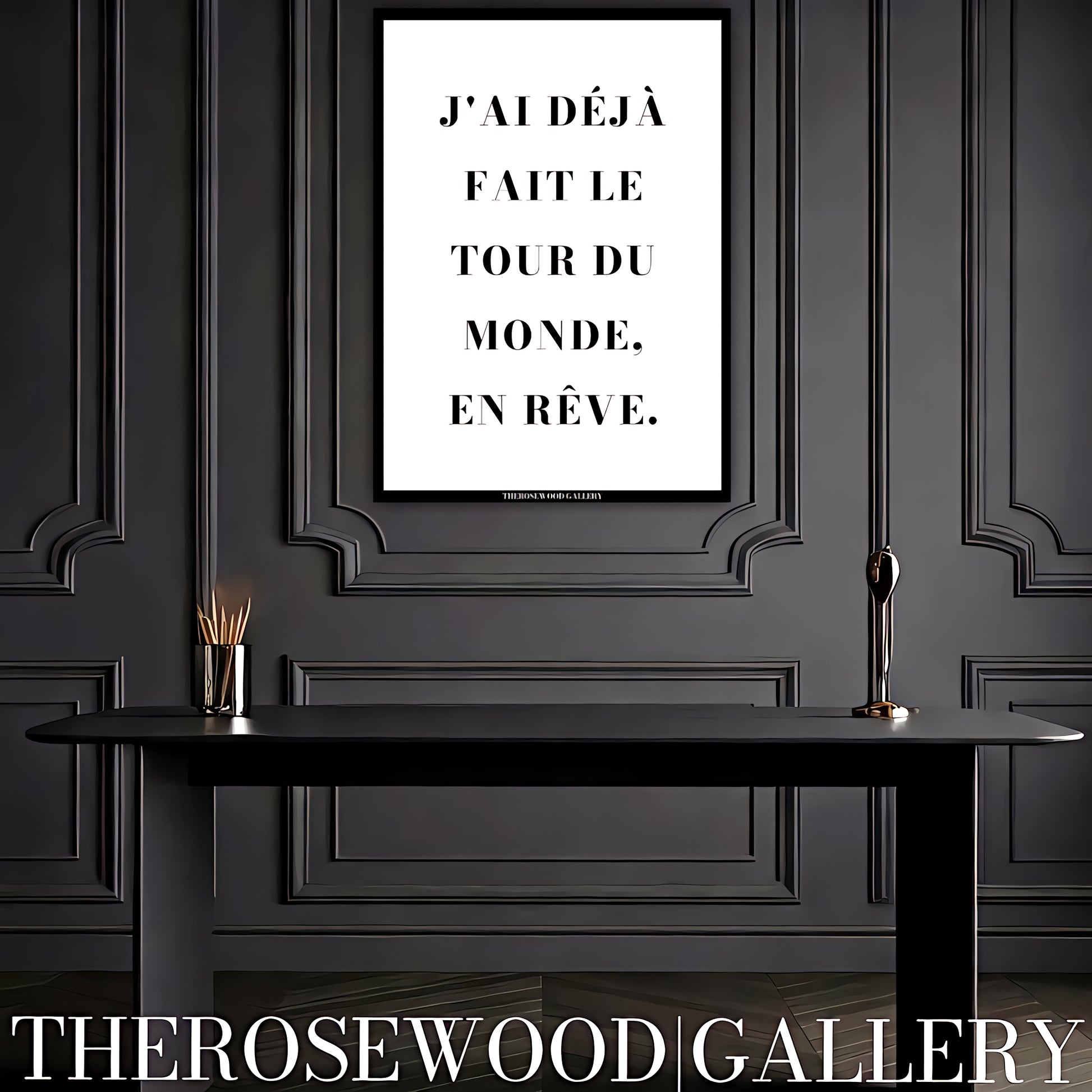 Inspirational poster featuring bold black and white calligraphy. Modern artwork, printable premium digital file.