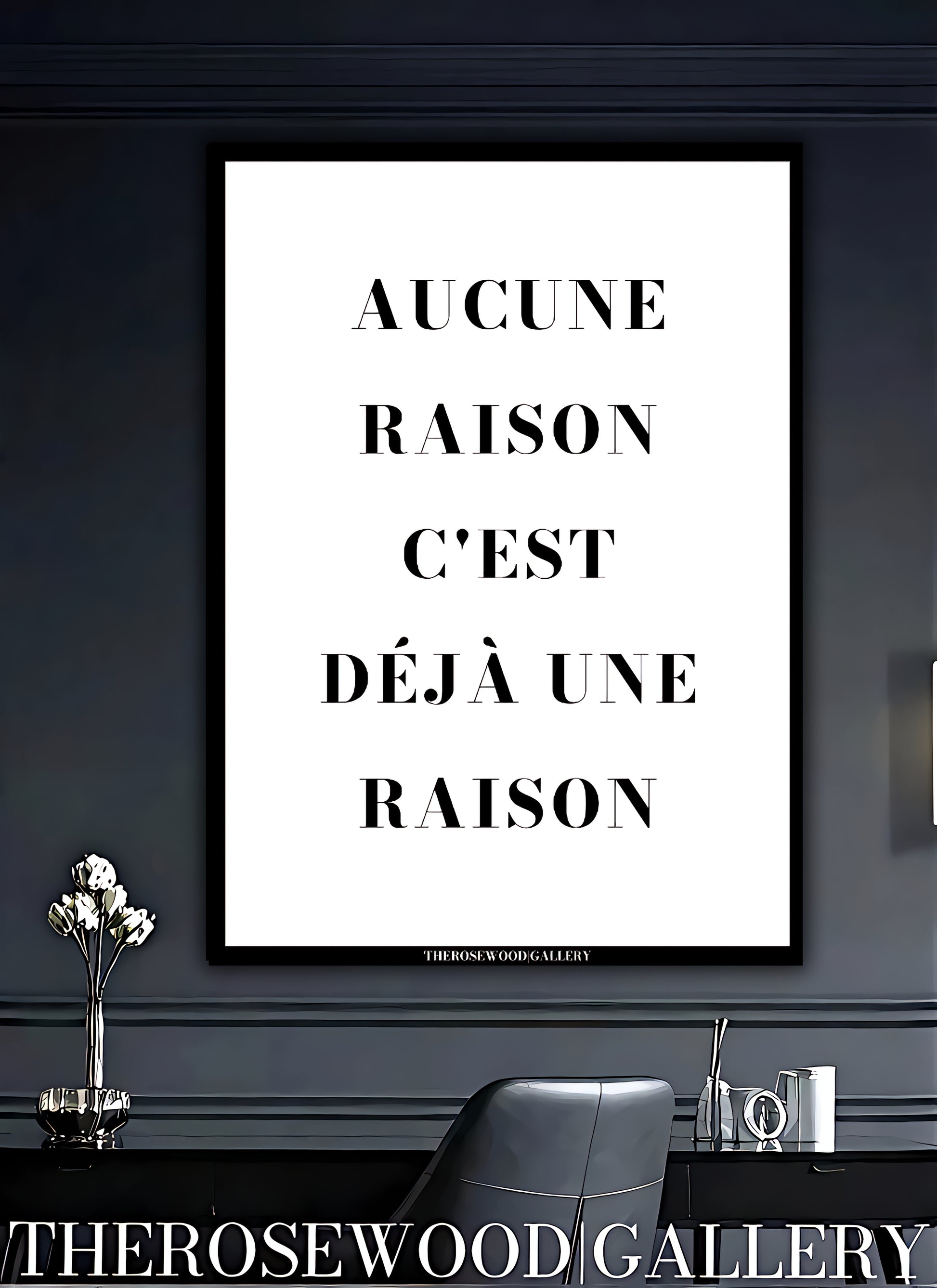 Inspirational modern poster featuring a minimalist black and white abstract art graphic.
