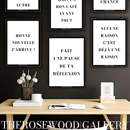 Printable modern artwork for office walls. Simple elegant style workspace art featuring an inspiring positive quote.