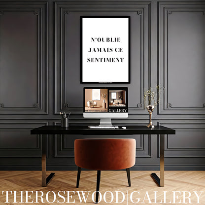 Black and white printable poster with stylish typography, perfect for minimalist art wall decor.