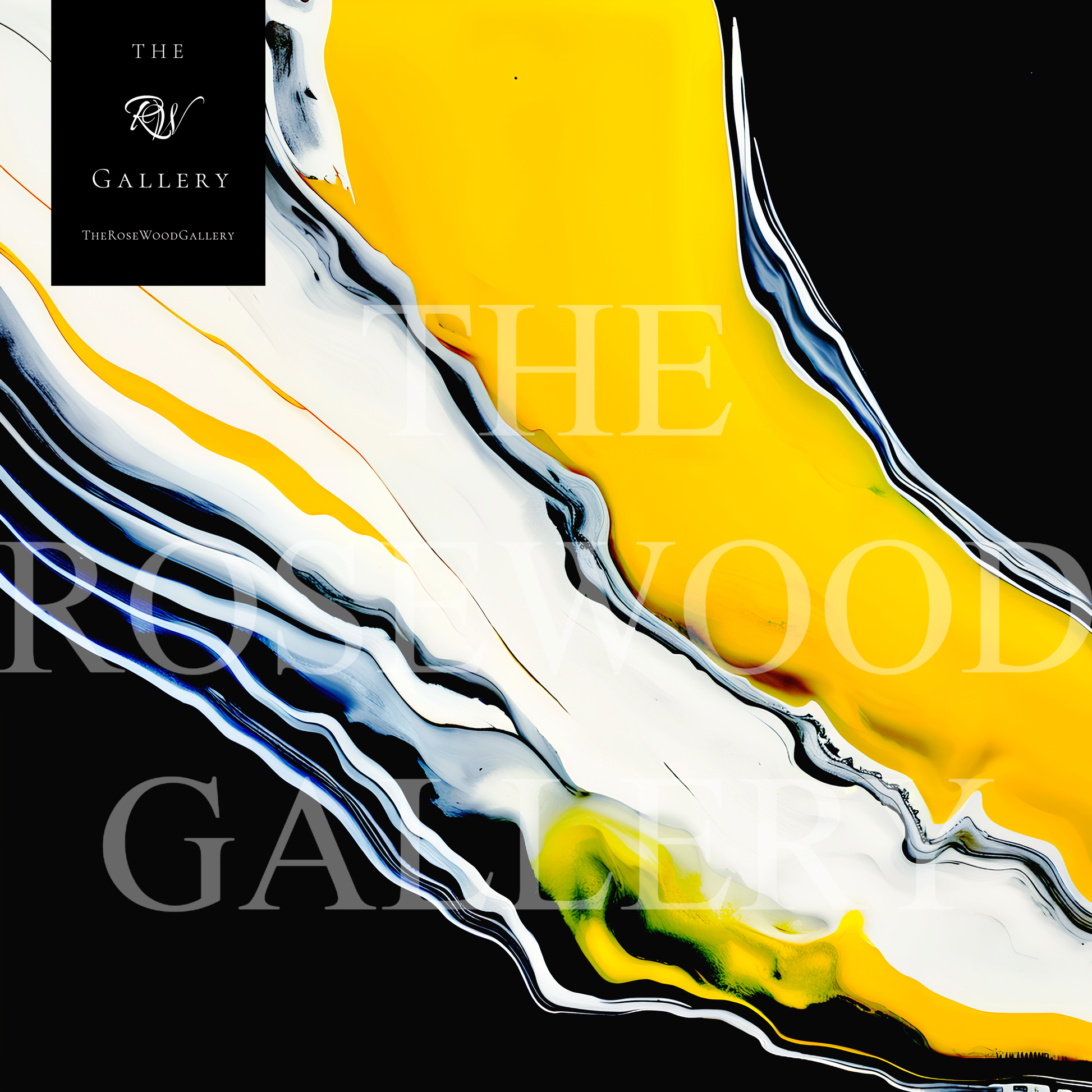 Digital Stream Of Painting Artwork Pouring Painting Abstract Art Black Background Bright Yellow