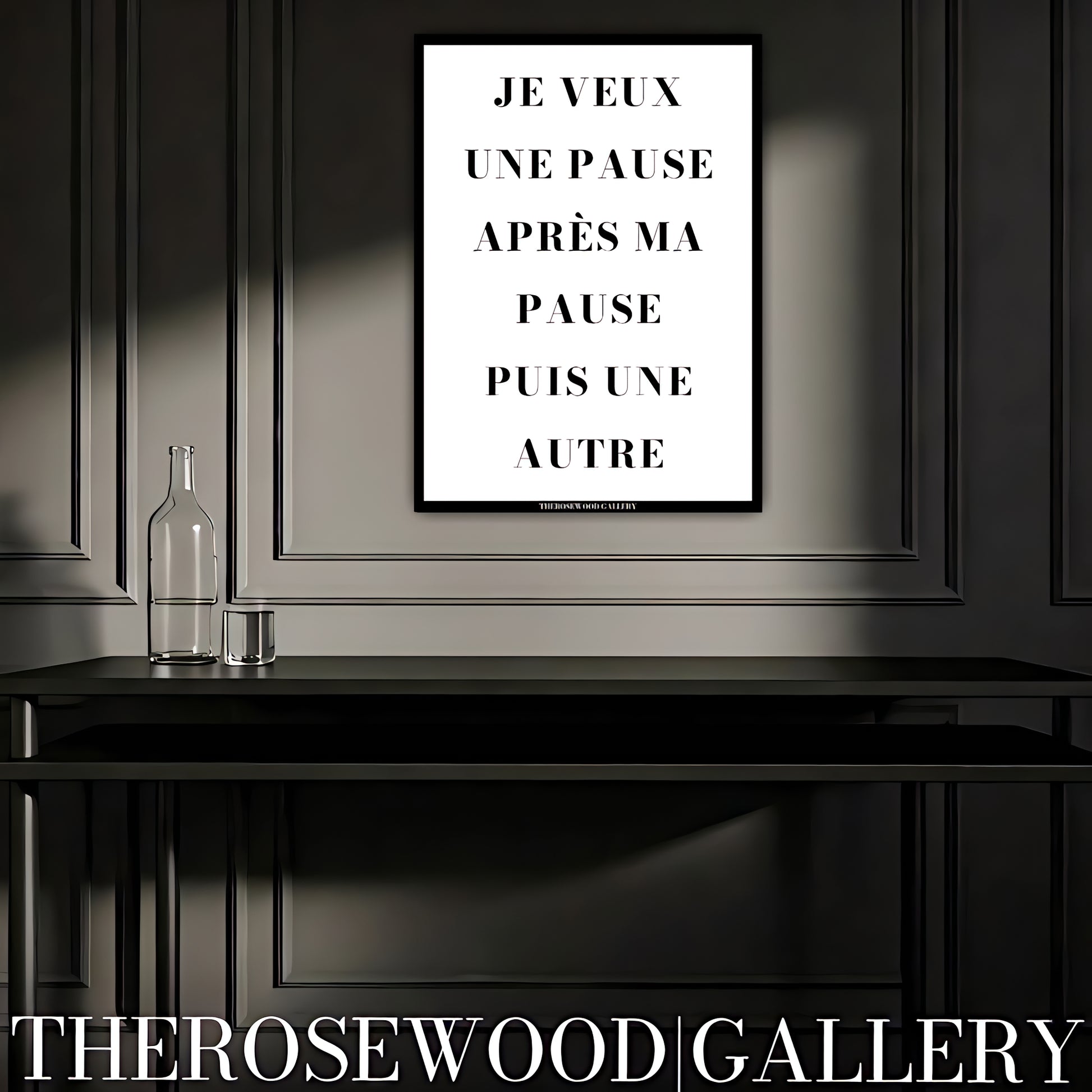 Minimalist printable art featuring a modern motivational quote. Sleek office wall print with a monochrome statement design.