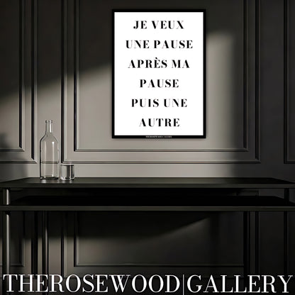Minimalist printable art featuring a modern motivational quote. Sleek office wall print with a monochrome statement design.