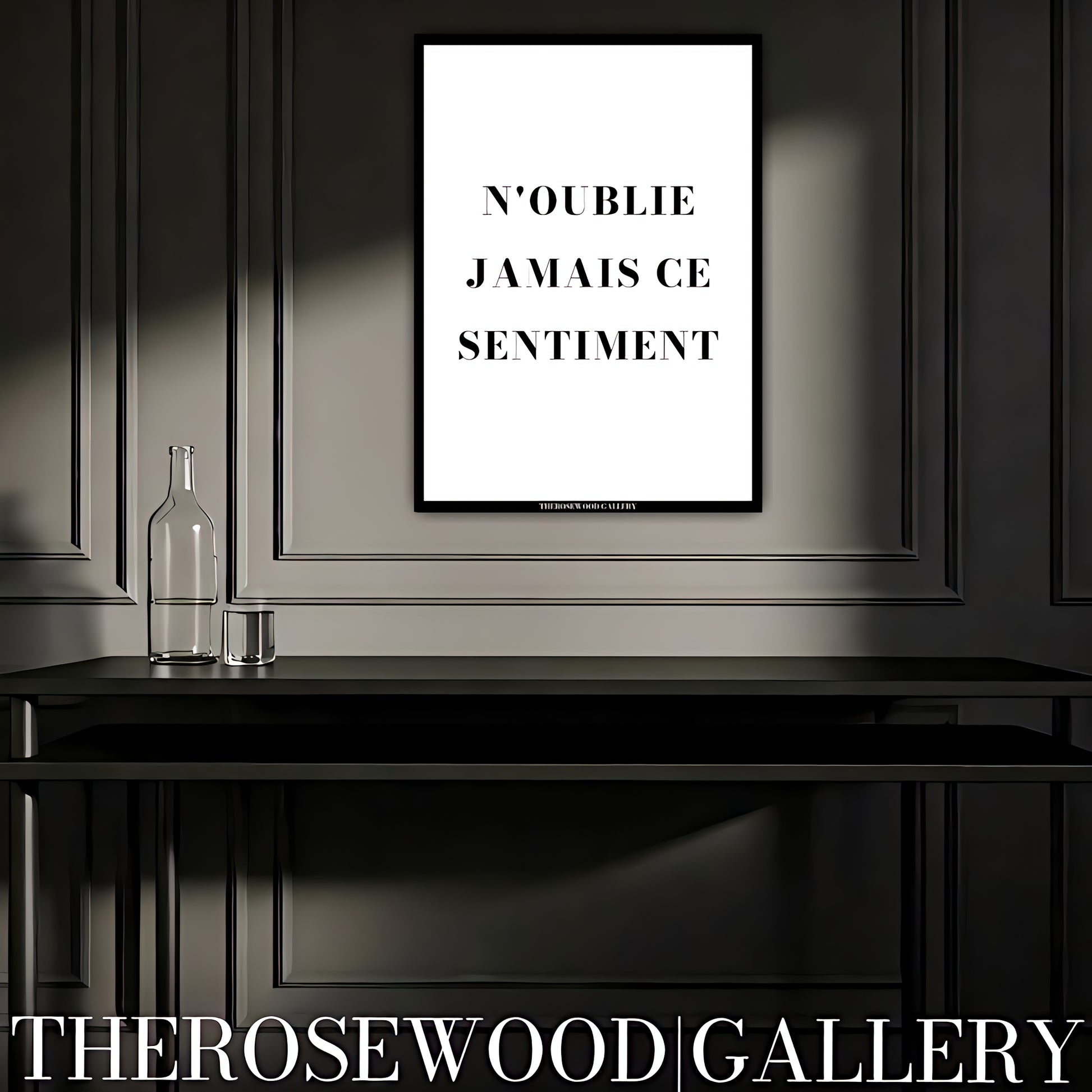 Minimalist black and white typography poster, a high-quality printable for modern, stylish wall decor.