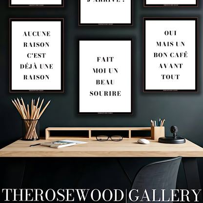 Minimalist quote wall art in monochrome. High-resolution digital art for modern simplicity and office inspiration.