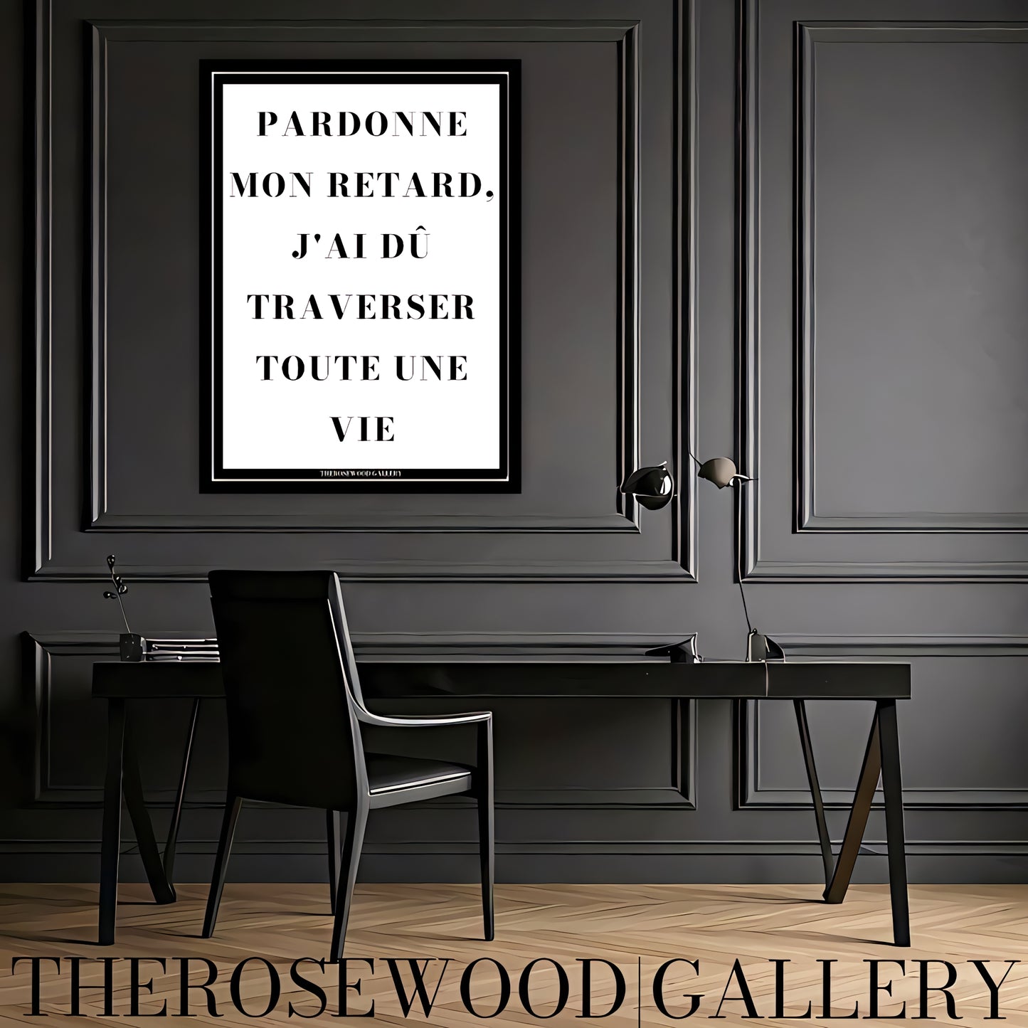 Motivational quote wall art. Monochrome calligraphy poster with contemporary aesthetic for instant digital download.