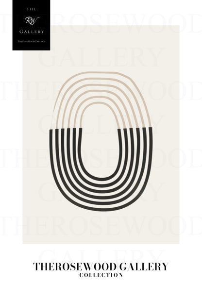 Elegant Neutral Abstract Art | Instant Digital Download | Modern Printable Wall Decor | Black And Beige | Fine Lines