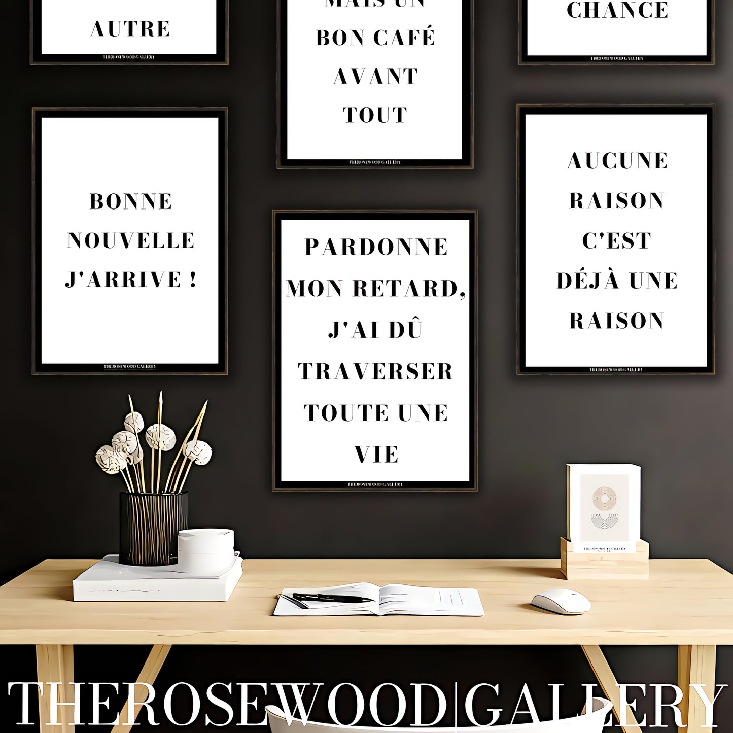 Digital download of a monochrome calligraphy poster. Contemporary art style featuring a sharp motivational quote.