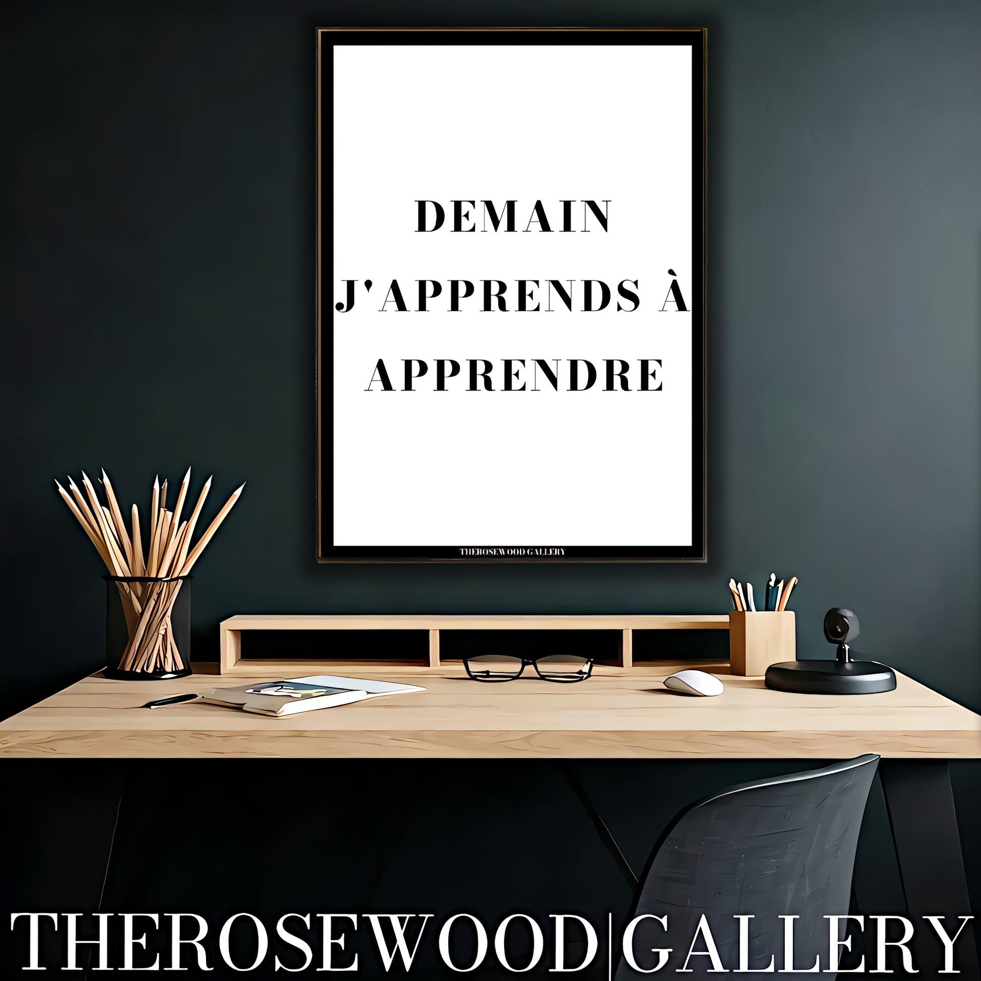 High-resolution digital download of an elegant calligraphy quote. Minimalist design, black and white modern wall art.