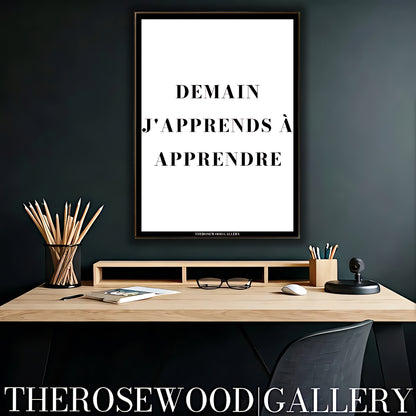 High-resolution digital download of an elegant calligraphy quote. Minimalist design, black and white modern wall art.