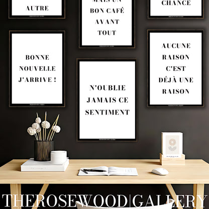 Black and white stylish typography art, high-quality digital download for minimalist wall decor.