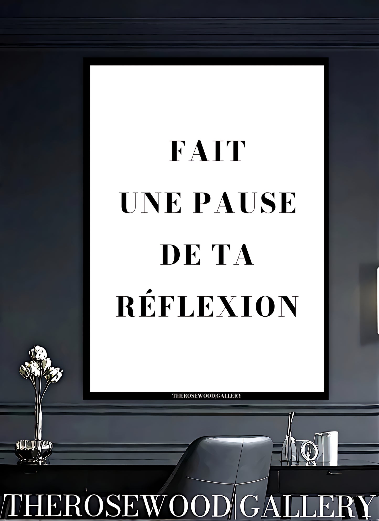 Positive quote wall decor in a simple elegant style. Gallery-quality digital file for printable modern artwork.