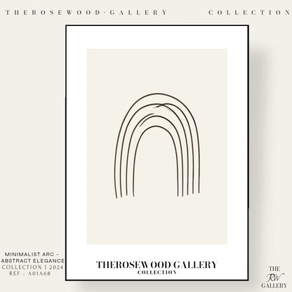 Abstract Minimal Digital Print | Immediate Download | Calm Earthy Tones | Trendy Room Decoration | Subtle Pale Shades | Arc Drawing| Fine Black Lines