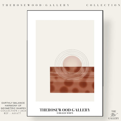 Zeitgenössische Kreislinie | Digitale Kunst | Schneller Download verfügbar | Ruhige neutrale Farben | Schickes modernes Dekor | Helle Erdtöne | Roter Brique | Geometrische Kunst