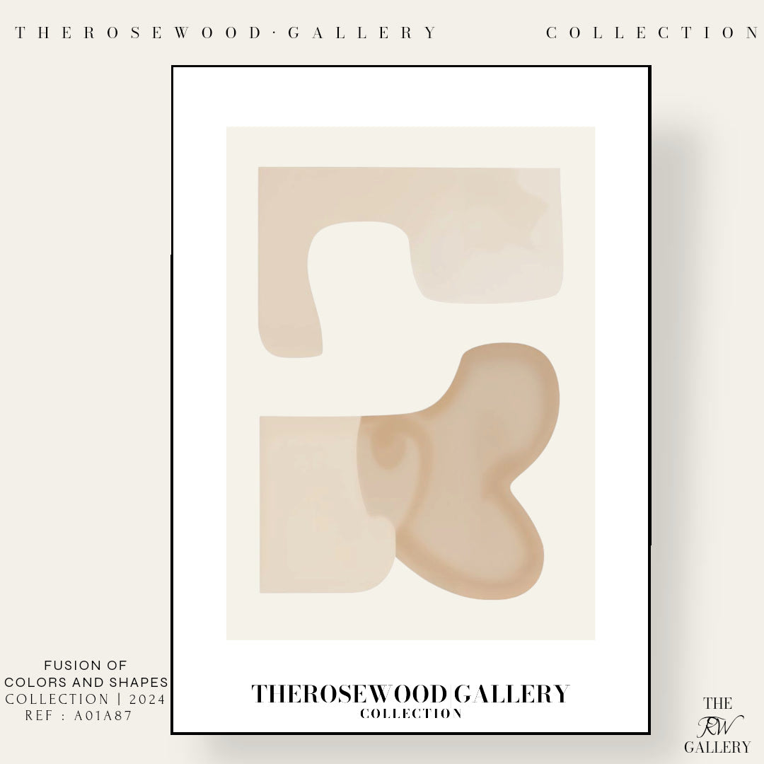 Minimalist Digital Artwork | Fast Instant Download | Warm Neutral Shades | Circular Elements | Soft Muted Earth Tones | Beige Taupe Clear Colors