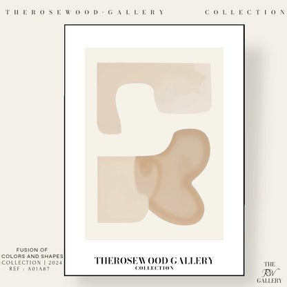 Minimalist Digital Artwork | Fast Instant Download | Warm Neutral Shades | Circular Elements | Soft Muted Earth Tones | Beige Taupe Clear Colors