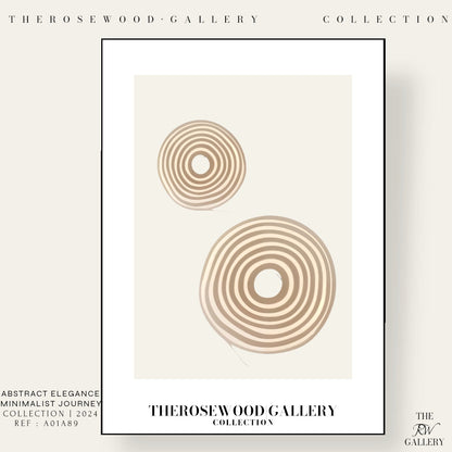 Minimal Digital Art Print | Instant Download | Warm Neutral Palette | Soft Circular Patterns | Earthy Muted Tones | Taupe Dark-Orange Accents