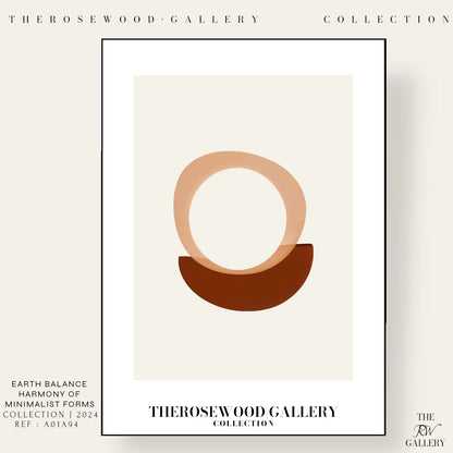 Modern Printable Wall Art | Quick Access | Neutral Warm Palette | Artistic Round Shapes | Muted Earth Colors | Subtle Pink Brown