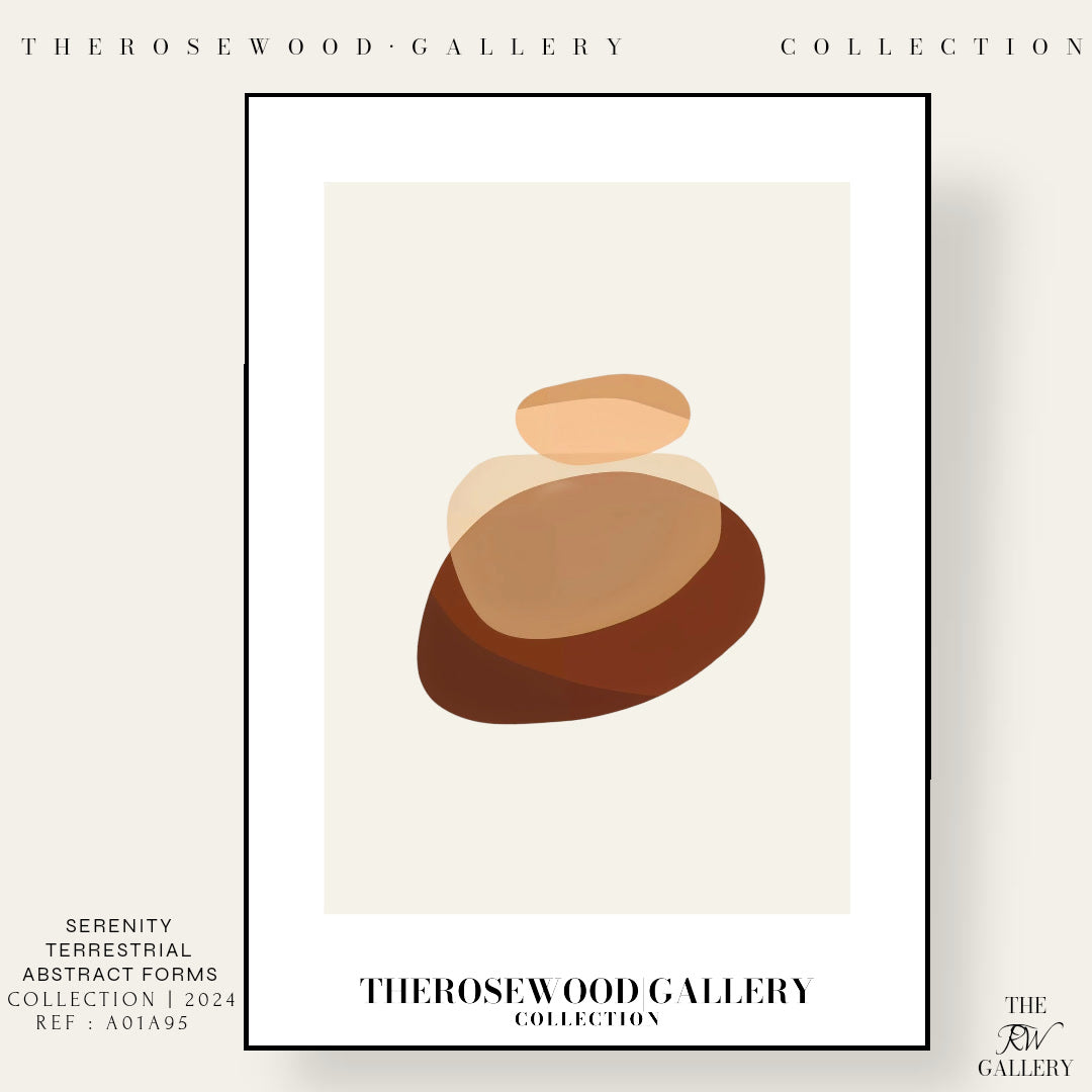 Simple Minimal Art Print | Instant Digital Delivery | Cozy Neutral Shades | Circle Motifs | Soft Warm Hues | Pale Pink-Beige Red-Brown Accents