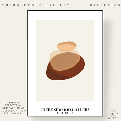 Simple Minimal Art Print | Instant Digital Delivery | Cozy Neutral Shades | Circle Motifs | Soft Warm Hues | Pale Pink-Beige Red-Brown Accents