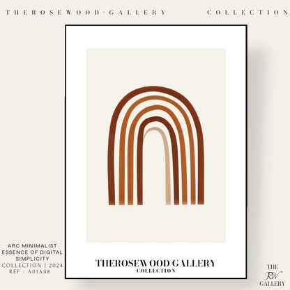 Minimalist Wall Art Printable | Instant Download | Neutral Home Decor | Modern Arc Art | Warm Orange-Brown Tones | Digital Art Living Room