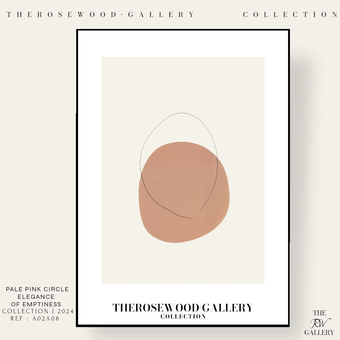 Blassrosa minimalistische Kunst | Sofort-Download | Neutrale Wanddekoration | Moderner abstrakter Kreis | Dezente feine Linie | Poster zum Drucken