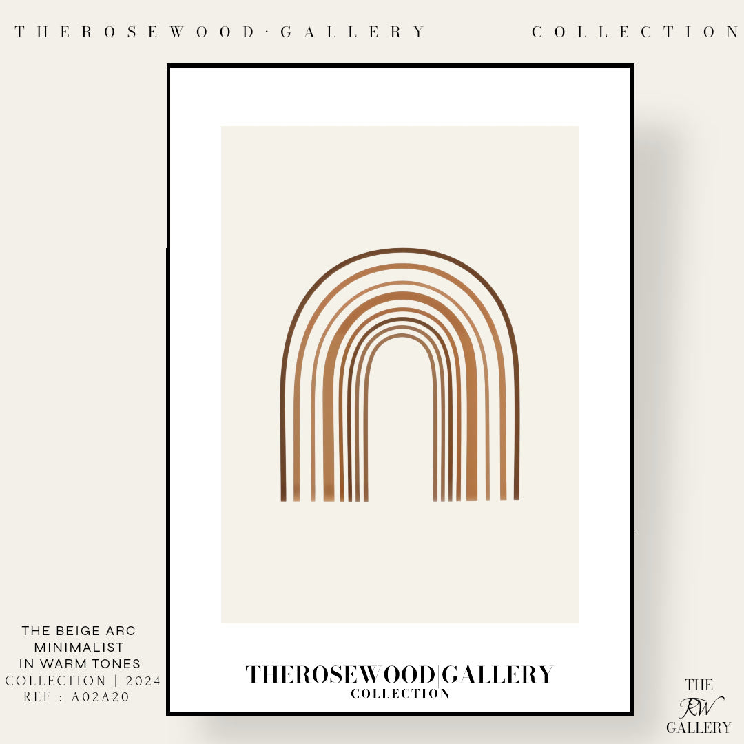Art minimaliste en arc | Art numérique à télécharger instantanément | Décoration neutre pour la maison et le bureau | Nuances de brun chaud | Affiche moderne et chic