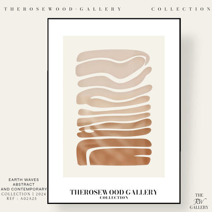 Abstrakter minimalistischer Kunstdruck | Taupe-Farbverlauf | Sofort herunterladbares Poster | Geometrische Komposition | Warme Farbtöne | Elegantes Dekor