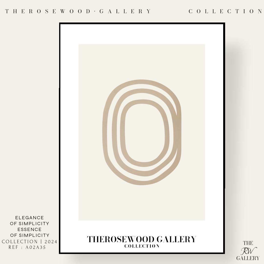 Elegant Line Art Print | Modern Cercle Abstract Composition | Beige & Ivory Tones | Minimalist Wall Décor | Cozy Living Space