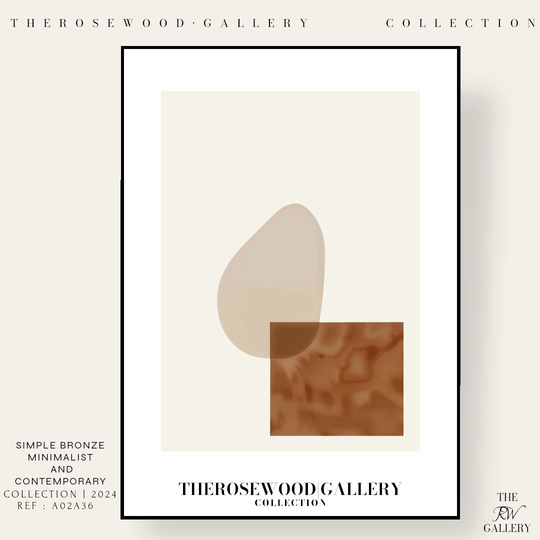 Modern Geometric Abstract Print | Digital Wall Art | Soft Beige & Bronze | Elegant Contrast | Cozy Minimalist Gallery