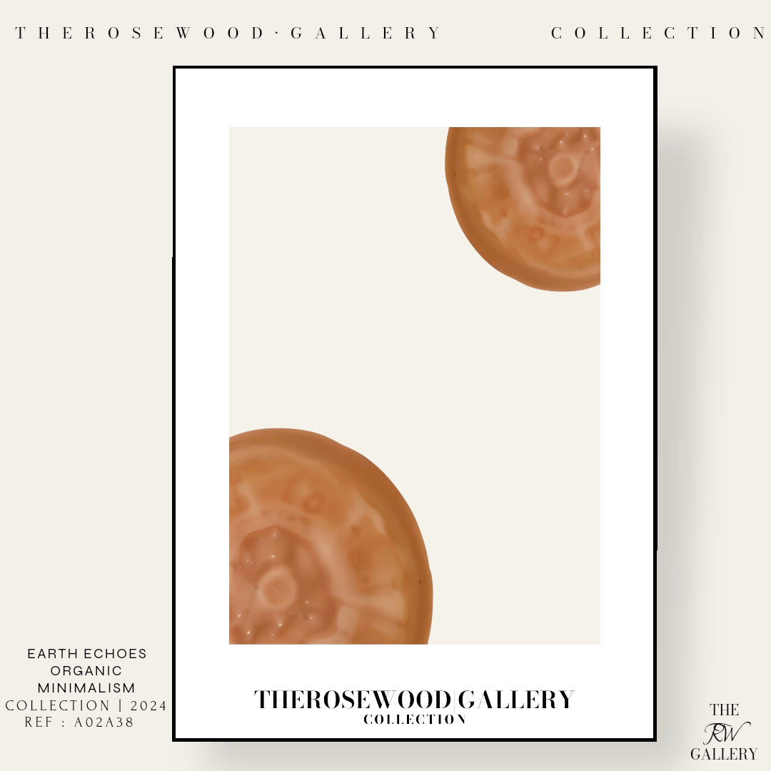 Contemporary Cercle Artwork | Digital Canvas | Brown-Orange Warm | Stylish Forms | Serene Minimalist Decor