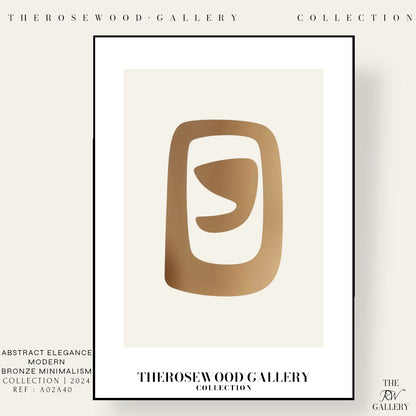 Elegant Symmetrical Print | Digital Decor | Bronze & Ivory | Artistic Silhouettes | Calm Minimalist Setting