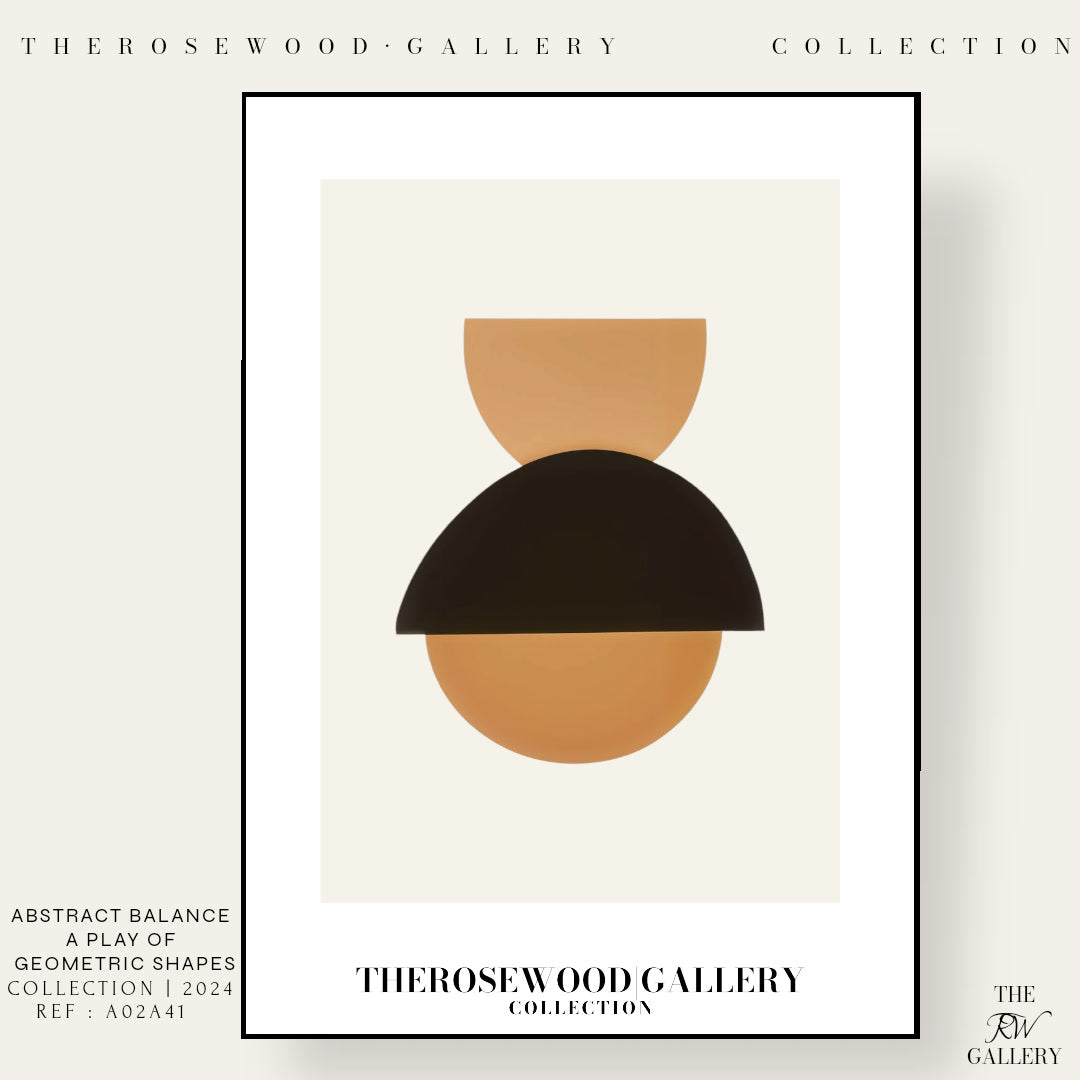 Refined Balanced Artwork | Modern Digital Wall Art | Black Orange Tones | Creative Outlines | Geometric Minimal Ambience