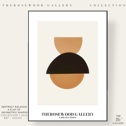 Refined Balanced Artwork | Modern Digital Wall Art | Black Orange Tones | Creative Outlines | Geometric Minimal Ambience