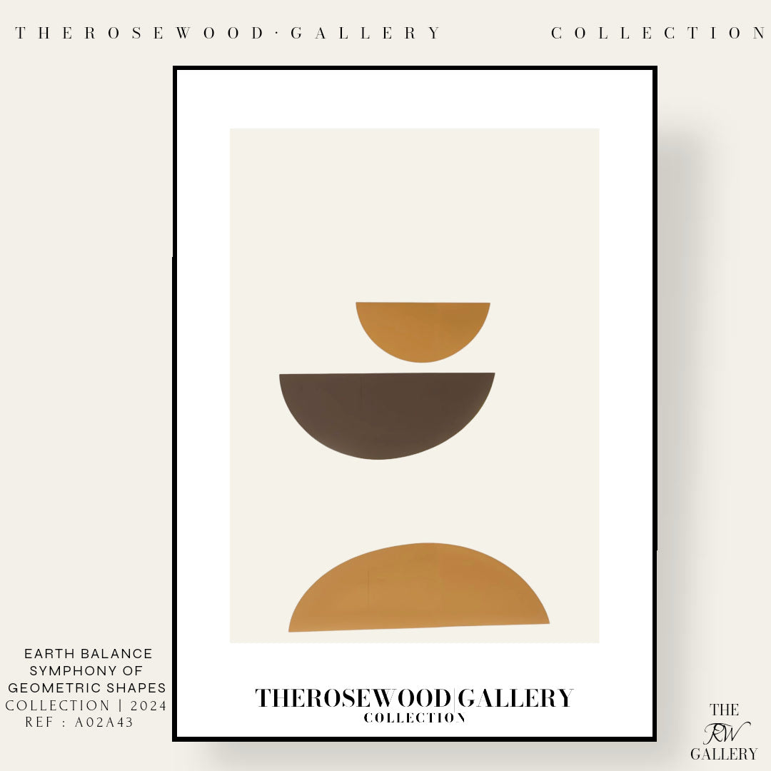 Stylish Symmetry Canvas To Print | Digital Contemporary Art | Pale Orange Brun Colors | Artistic Contours | Peaceful Minimalist Room