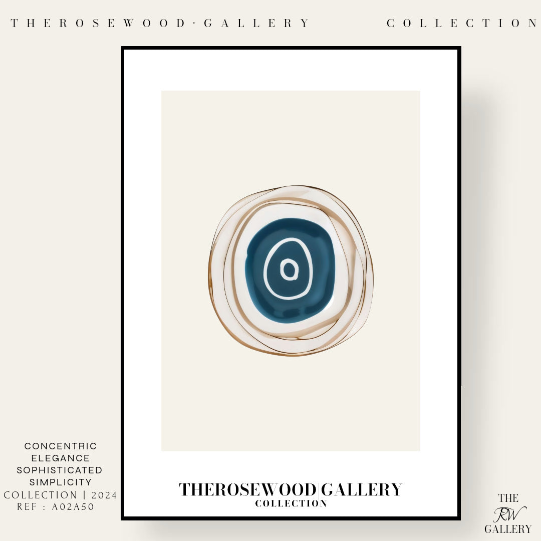 Contemporary Digital Art Print | Printable High Definition | Blue Hues |  Artistic Cercles Design | Serene Minimalist Atmosphere