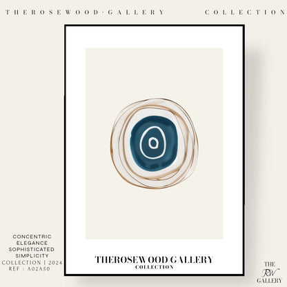 Contemporary Digital Art Print | Printable High Definition | Blue Hues |  Artistic Cercles Design | Serene Minimalist Atmosphere