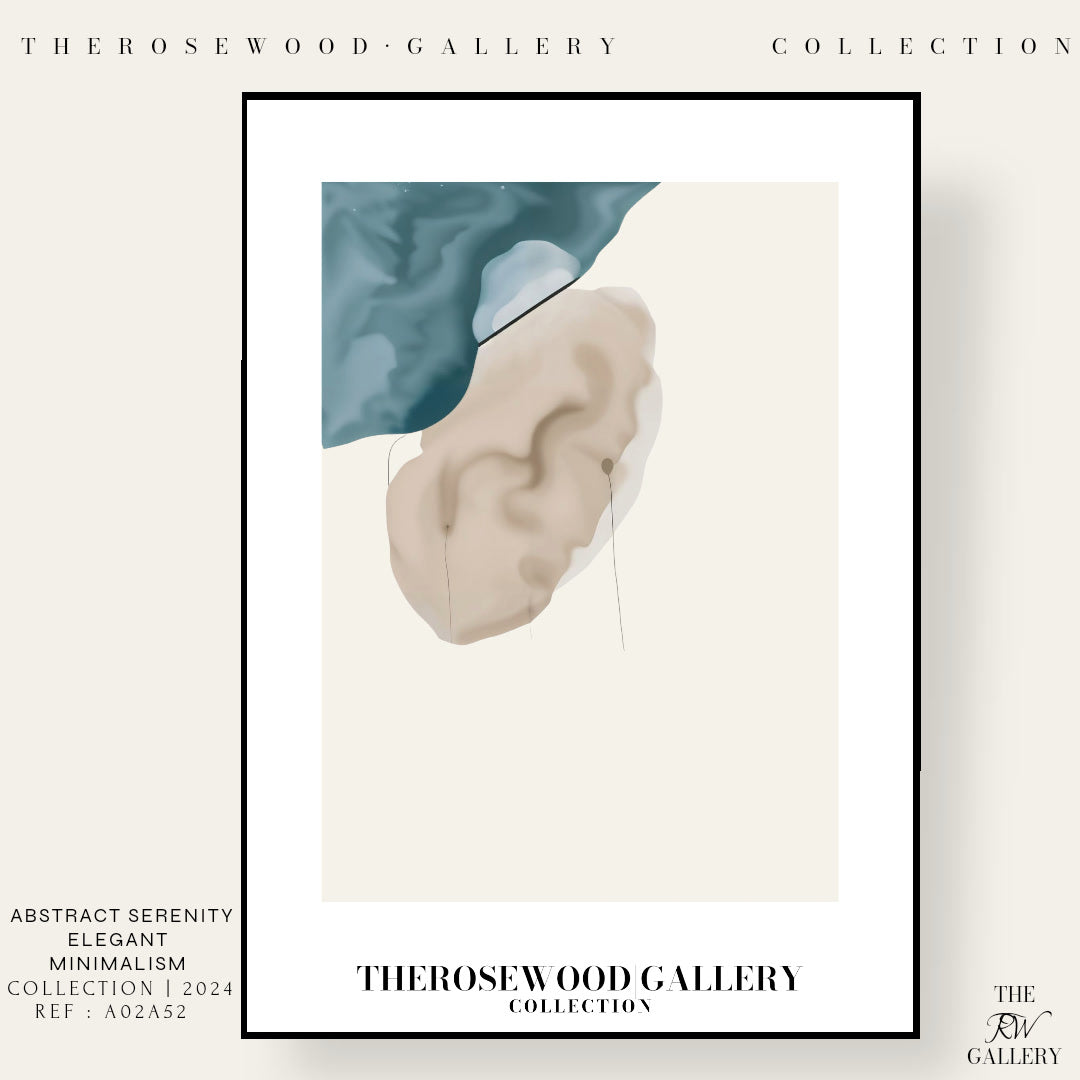 Refined Printable Digital Artwork | High Definition Quality | Elegant Soft Azur Tones | Beige Watercolor  | Minimalist Home