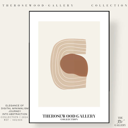 Affiche numérique artistique imprimable | Haute définition | Crème douce et terre cuite | Lignes géométriques | Style intérieur contemporain