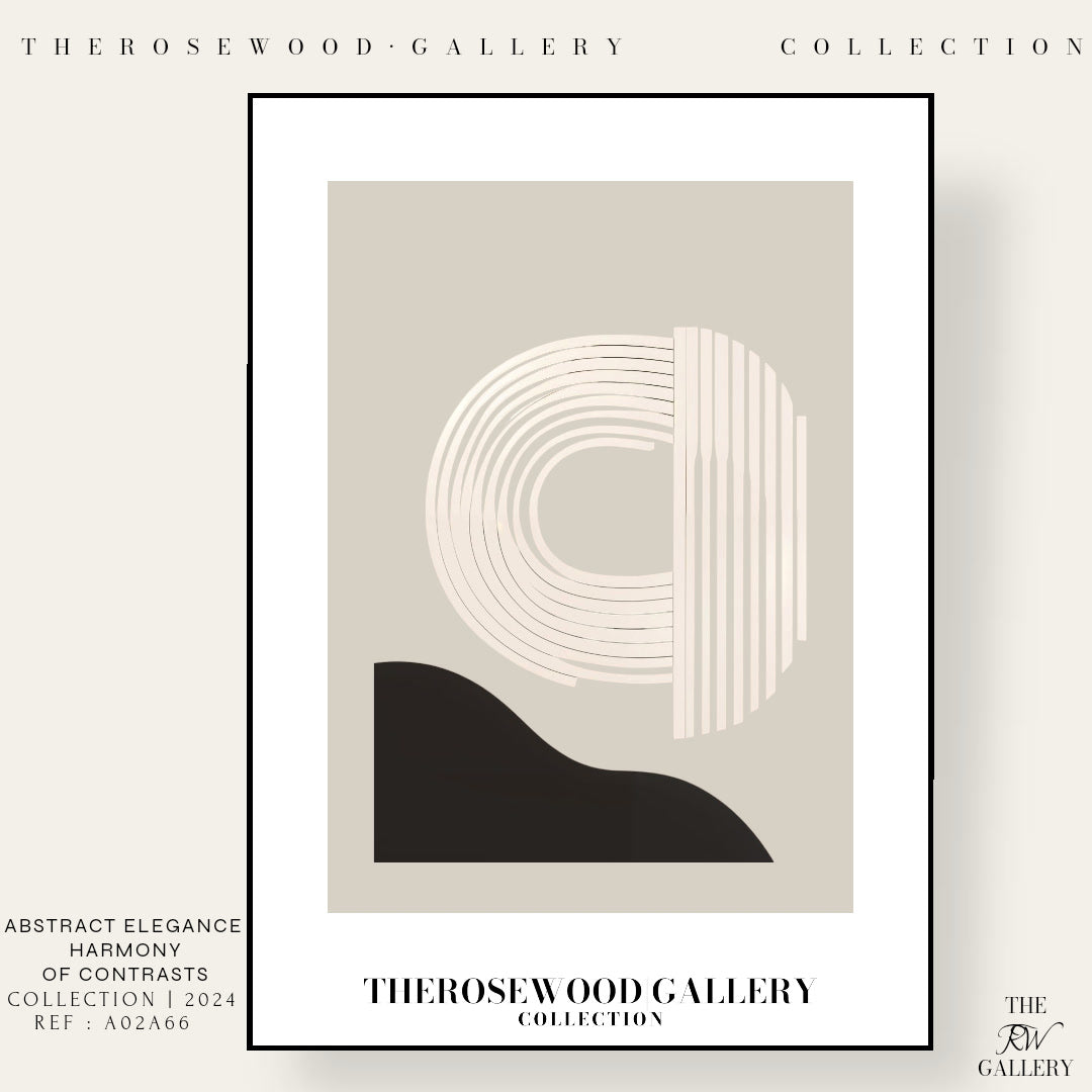 Sophisticated Printable Digital Artwork | Ultra High Definition | Gentle Gray-Sand & Black Tones | Contemporary Abstract Motifs
