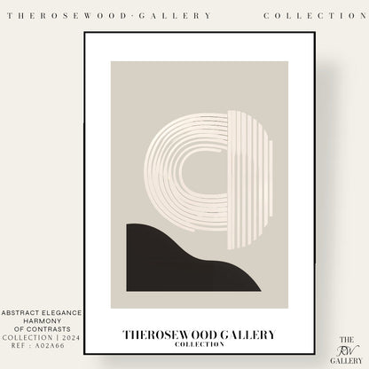 Sophisticated Printable Digital Artwork | Ultra High Definition | Gentle Gray-Sand & Black Tones | Contemporary Abstract Motifs