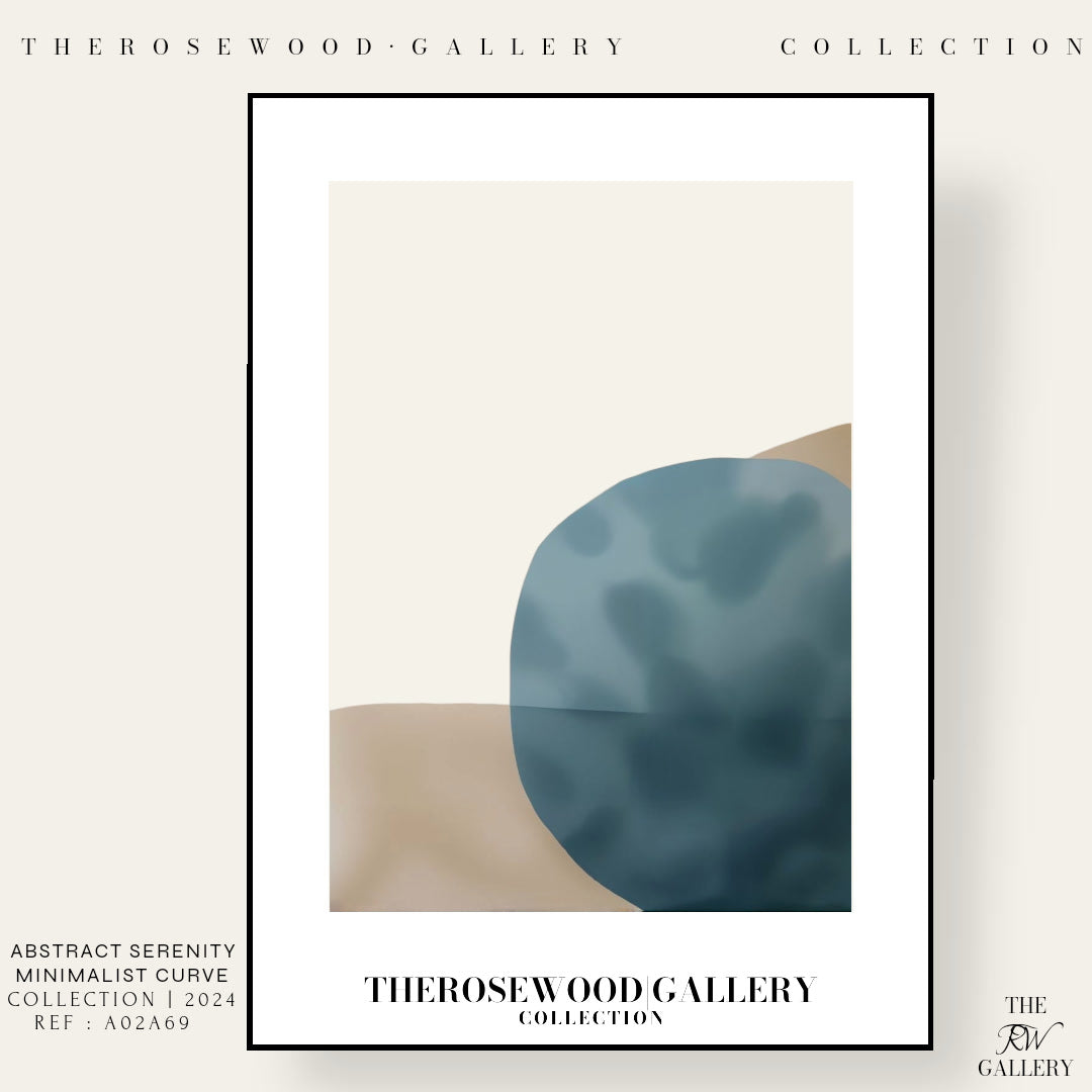 Modern Printable Art Poster | High Definition Print Ready | Soft  Sandstone & Blue Hues | Abstract Geometry | Elegant Art Piece