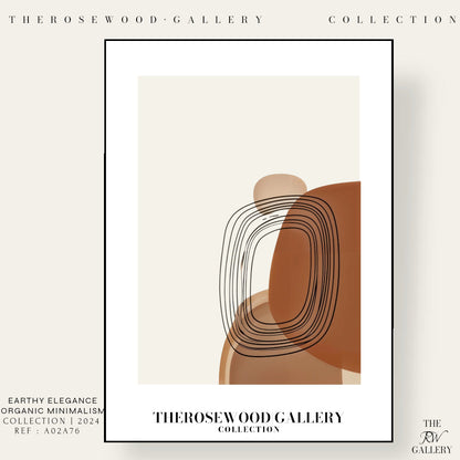 Elegant Printable Poster | High Resolution | Terracotta Cream & Rosewood Palette | Geometric Cercle | Refined Home Decor