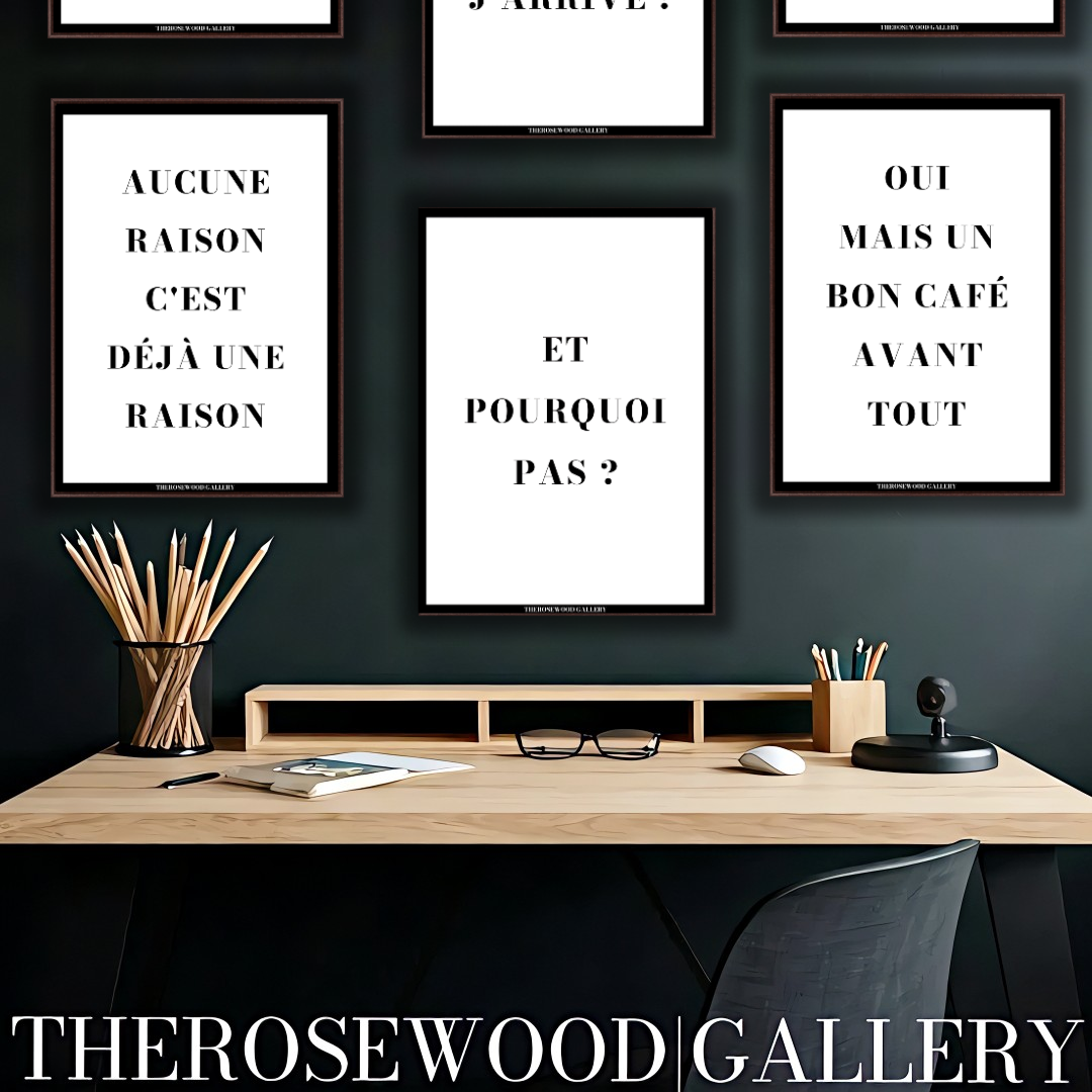 Minimalist black and white digital art print highlighting clean motivational typography.