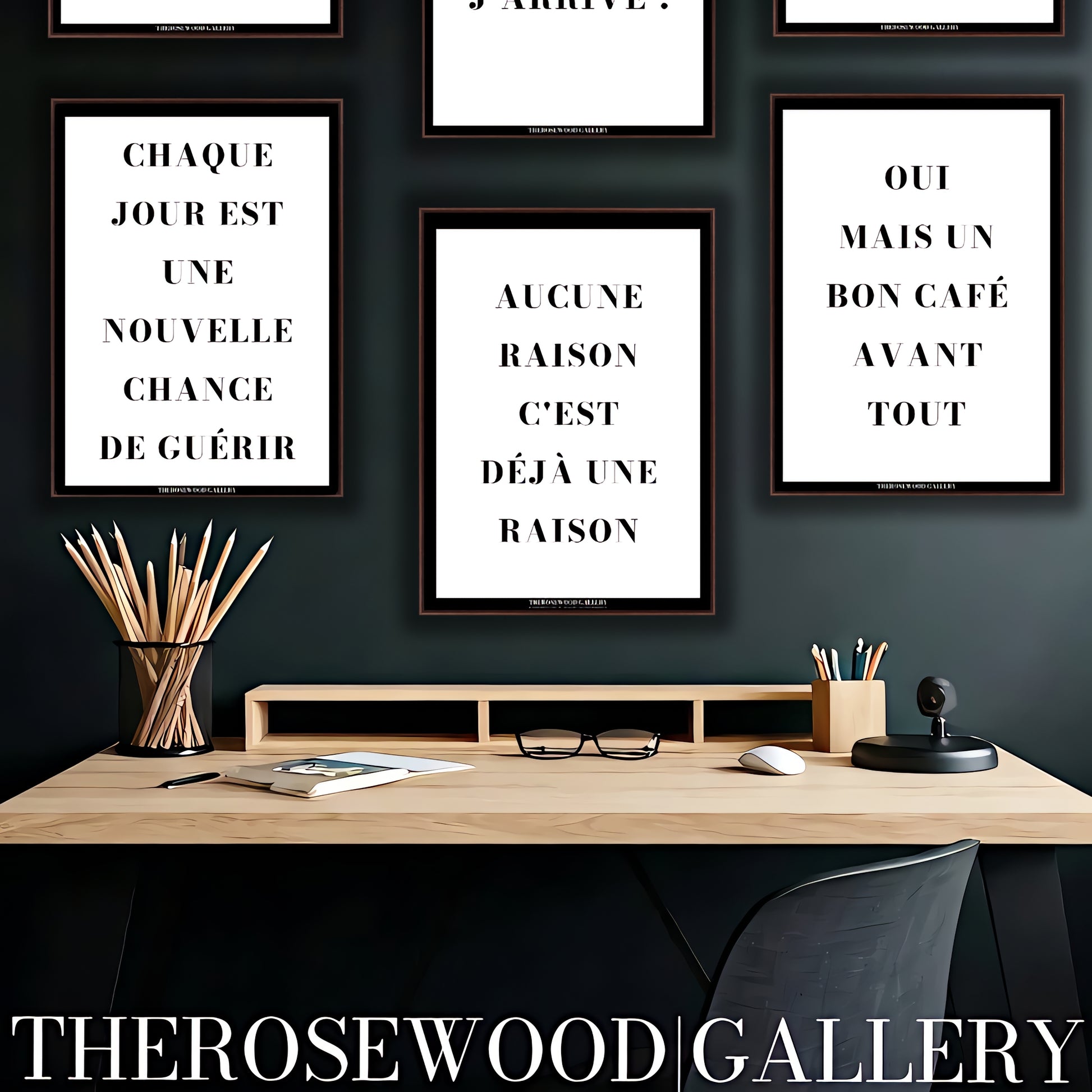 Minimalist digital art print in black and white featuring an inspirational quote for wall decor.