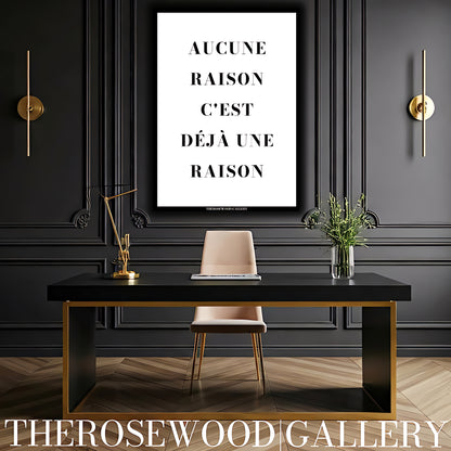 Inspirational black and white wall art to print styled in a modern home office decor setting.