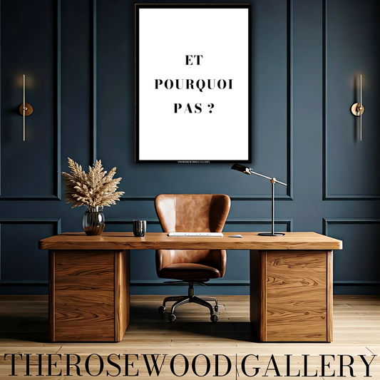 Minimalist wall art poster in black and white with a modern typography motivational quote