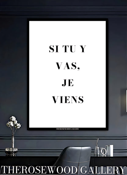 Printable elegant lettering wall art digital file, for stylish home office decor.