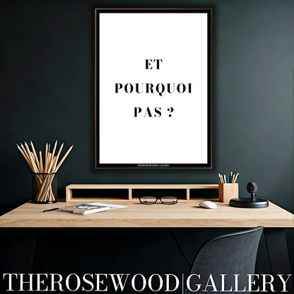 High-resolution modern poster featuring a sharp monochrome motivational text design.