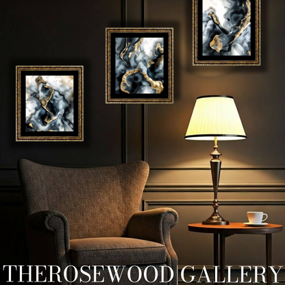 Downloadable Abstract Smoke Art Grey Black Gold Beige Pouring Painting